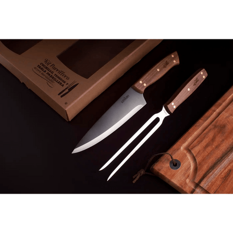 Set Parrillero Tabla + Cuchillo + Tenedor
