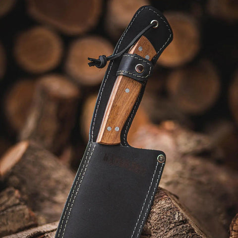 Machete 8" Panguipulli Black Con Funda De Cuero Negra