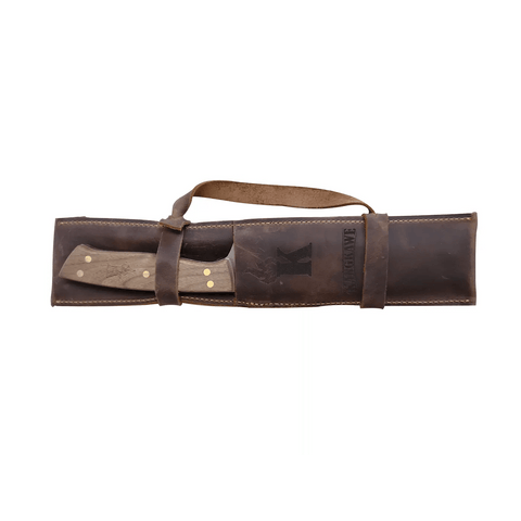 Set Tenedor y Cuchillo con Porta Cuchillos de Cuero Artesanal