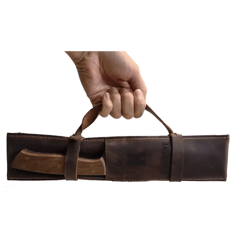Set Tenedor y Cuchillo con Porta Cuchillos de Cuero Artesanal