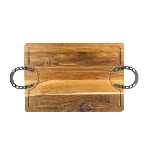 Tabla Rústica Parrillera 40 cm con Herraduras