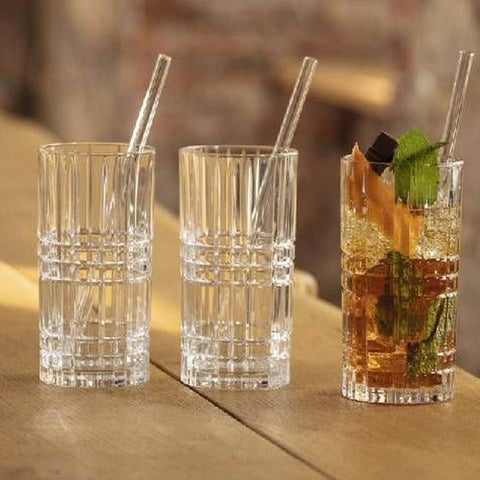 Set de 4 Vasos Gin Longdrink Pro + Bombilla de vidrio - Mall del Parrillero