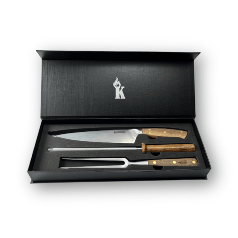 Set Cuchillo Parrillero Catemu + Pincho Premiun y Chaira Edición Black