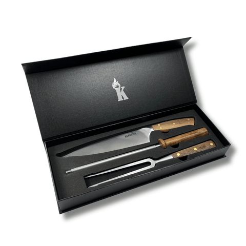 Set Cuchillo Parrillero Catemu + Pincho Premiun y Chaira Edición Black