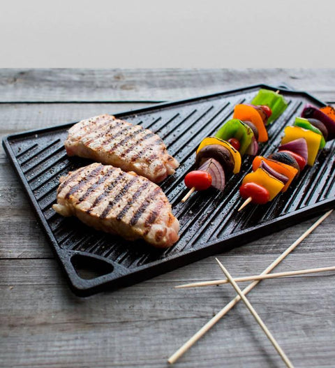 Parrilla/Plancha de Hierro Fundido Reversible Double Play - Mall del Parrillero