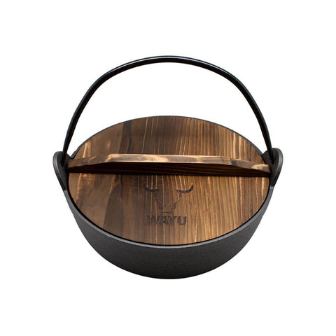 Olla Con Tapa De Madera Wayu Iron Cast - Mall del Parrillero