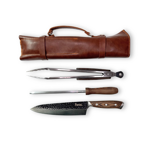 Trío Parrillero Feroz con Porta Cuchillo