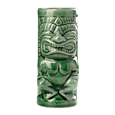 Vaso Tiki Totem Milenario Verde de cerámica 400 ML - Mall del Parrillero