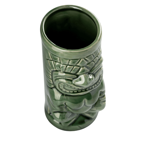 Vaso Tiki Totem Milenario Verde de cerámica 400 ML - Mall del Parrillero