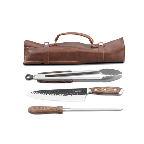 Set parrillero para regalar: Trío Parrillero Feroz con porta cuchillo