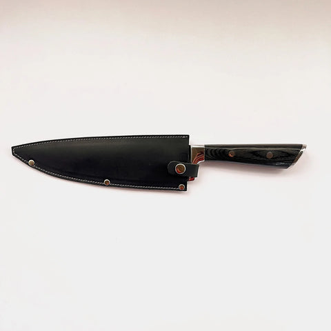 Funda de Cuero Negra Cuchillo Parrillero Profesional 8