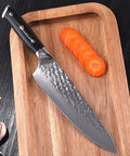 Cuchillo Parrillero Forjado 8” – Acero Damasco VG10, Mango G10 Negro