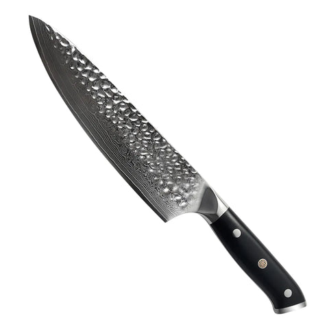 Cuchillo Parrillero Forjado 8” – Acero Damasco VG10, Mango G10 Negro