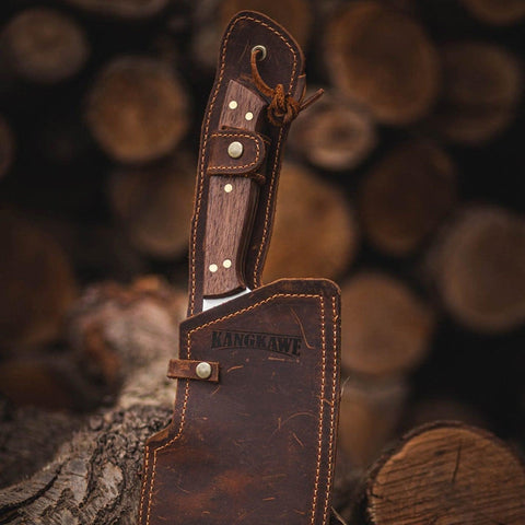 Machete Parrillero 7" Parrillero Riñihue Con Funda De Cuero Café - Mall del Parrillero