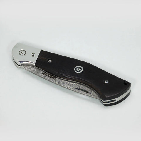 Navaja de Acero Damascus con Funda