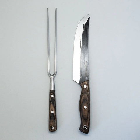 Set Parrillero Smoke Cuchillo y Pincho + Funda