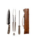 Set Parrillero Premium con Porta cuchillos cuero