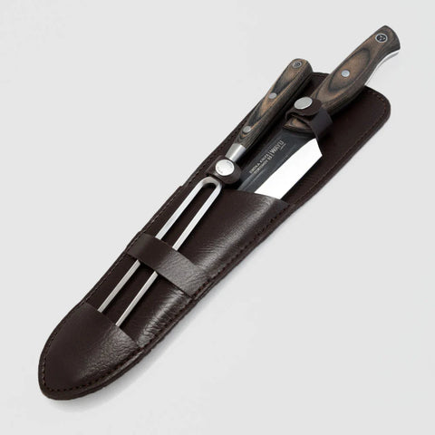 Set Parrillero Smoke Cuchillo y Pincho + Funda