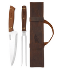 Set Tenedor y Cuchillo con Porta Cuchillos de Cuero Artesanal