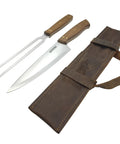 Set Tenedor y Cuchillo con Porta Cuchillos de Cuero Artesanal
