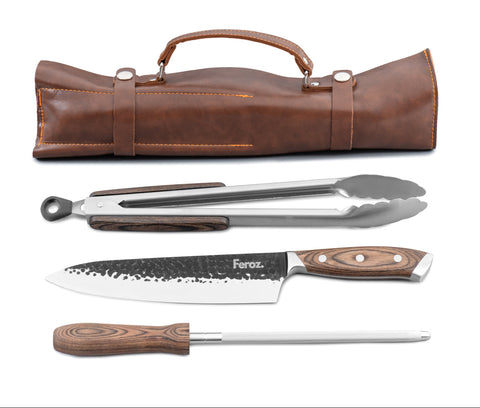 Trío Parrillero Feroz con Porta Cuchillo