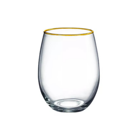 Set 4 Vasos Cocktail con Borde dorado