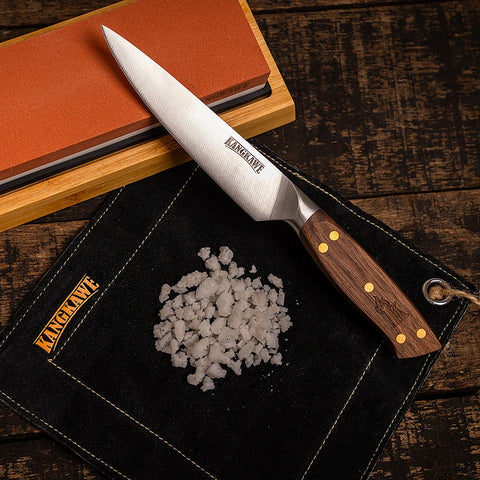 Cuchillo Parrillero 5" Pellaifa Con Funda De Cuero Café