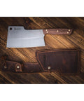 Machete Parrillero 7" Parrillero Riñihue Con Funda De Cuero Café - Mall del Parrillero