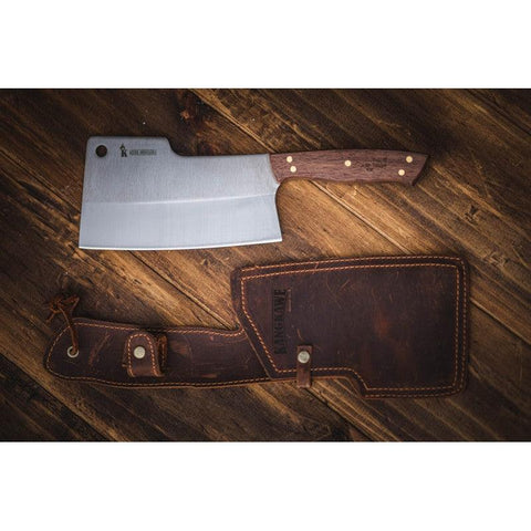 Machete Parrillero 7" Parrillero Riñihue Con Funda De Cuero Café - Mall del Parrillero