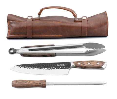 Trío Parrillero Feroz con Porta Cuchillo