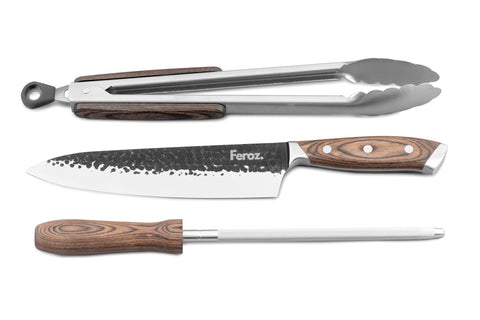 Trío Parrillero Feroz con Porta Cuchillo